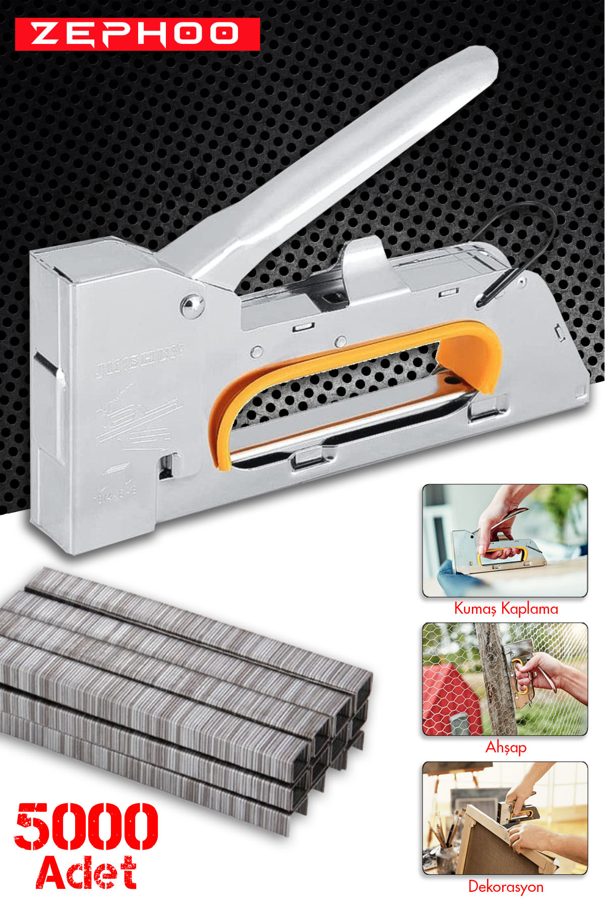 4-8 mm Zımba Tabancası Mobilya Döşeme Mekanik Zımba Makinesi 5000 Adet Tel Hediye
